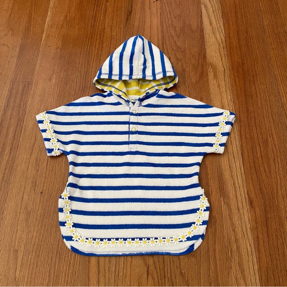 Baby Boden Cover-Up with hoodie and Floral Trim